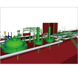 Arrangement of installations surrounding ethylene carrier tank dome