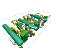 Three-dimensional model for an ethylene carrier re-liquefying plant