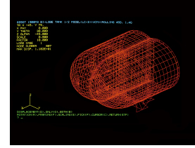 Deformed shape for bi-lobe tank FEM analysis